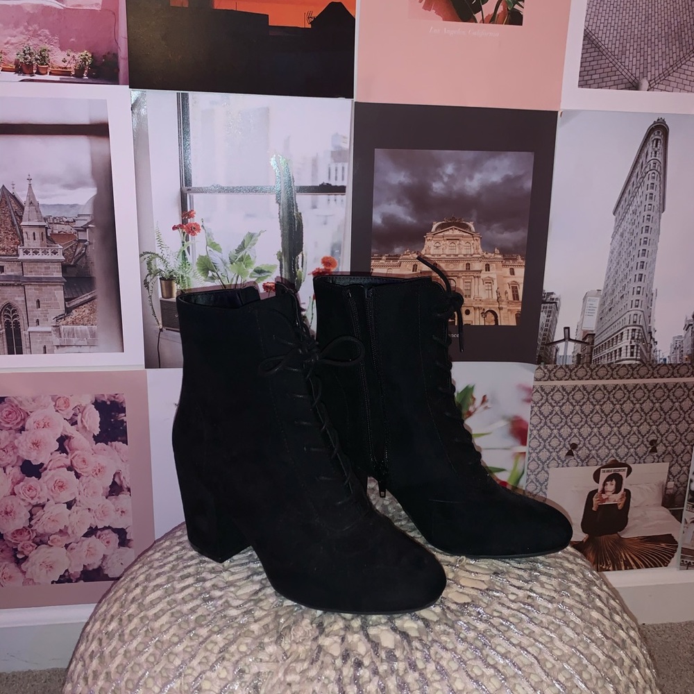 Black lace up boots